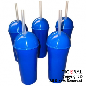VASO DOMO CON SORBETE 400 ML AZUL x 5